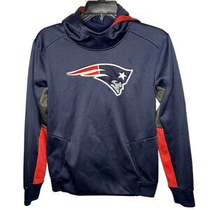 New England Patriots NFL Team Apparel Kids Pullover Hoodie Blue Size Youth Large